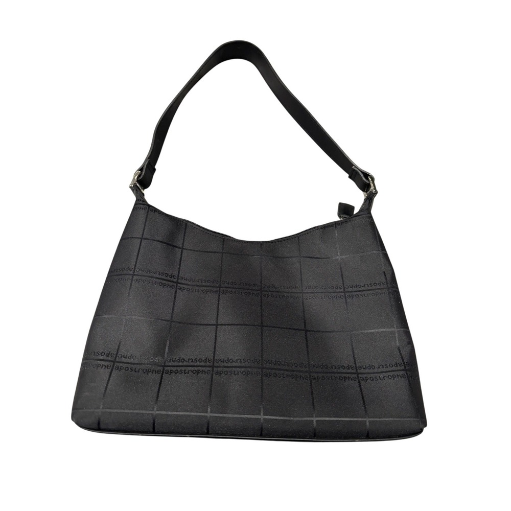 Small Apostrophe Black Purse With Apostrophe Label All Over It Shoulder Bag